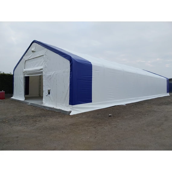 Ház alakú raktársátor 10m x 24,4m x 5,2m (244nm alapterület) készleten